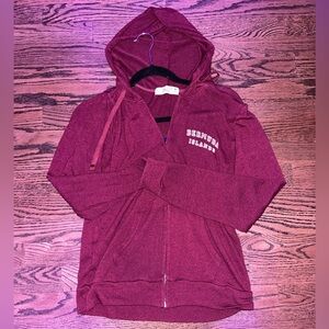 Bermuda maroon zip up hoodie